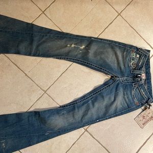 True Religion Distressed Rainbow Joey Flare Women'sJeans NWT